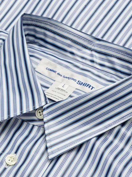 Cămașă Comme Des Garçons Shirt cu dungi albastru