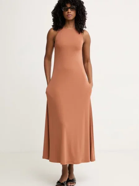 MM by Max Mara rochie din vâscoză BOSSO maro