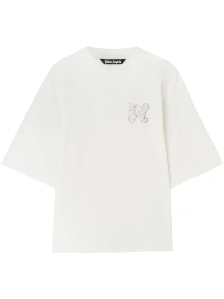 Tricou Palm Angels cu broderie alb