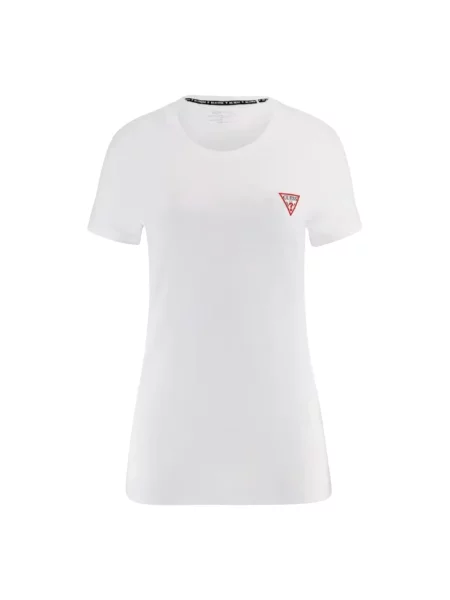 T-shirt GUESS Ss Cn Mini Triangle White M biała