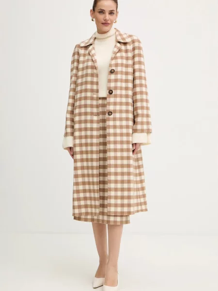 Спідниця з додаванням вовни Luisa Spagnoli midi олівець бежевий