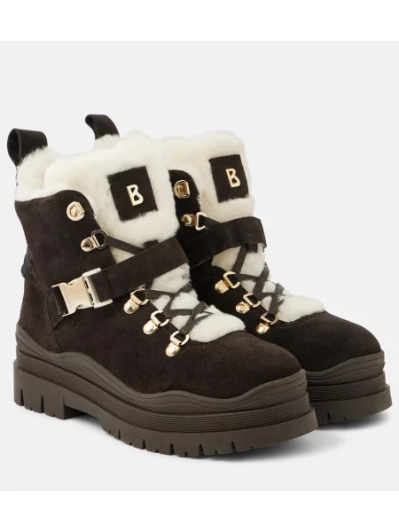 Cizme scurte Bogner din piele de căprioară maro