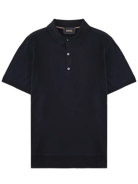 Tricou polo Boss de mătase albastru