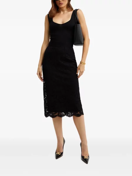 Μίντι φούστα Dolce & Gabbana με δαντέλα με μήκος μέχρι το γόνατο μαύρο