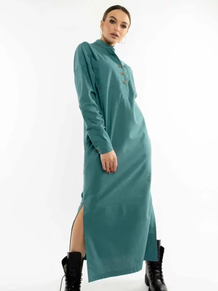 Лляна Сукня максі RiMari бірюзовий