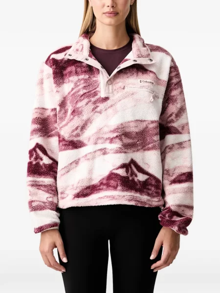 Pulover Columbia din fleece cu imagine alb