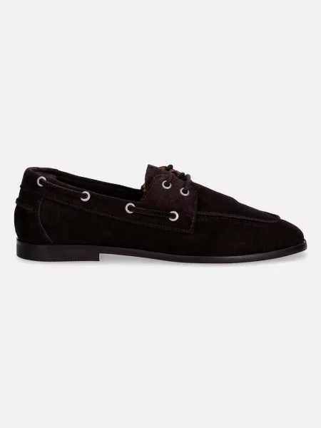 Gant mocasini de damă din piele întoarsă Gimble maro