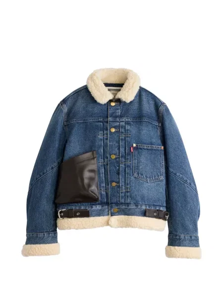Geacă de blugi Sacai din piele albastru