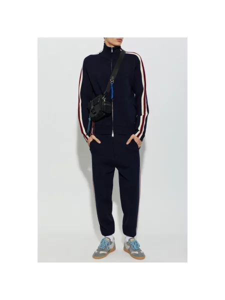 Spodnie Dsquared2 wełniane w paski niebieskie