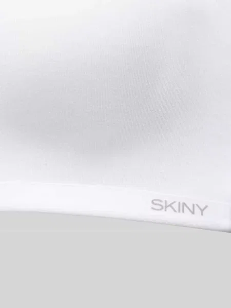 Biustonosz typu bralette z regulowanymi ramiączkami i zapięciem na haftkę Skiny biały
