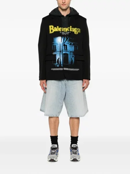 Geacă Balenciaga cu imagine gri