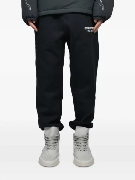 Pantaloni Essentials cu imagine alergare negru