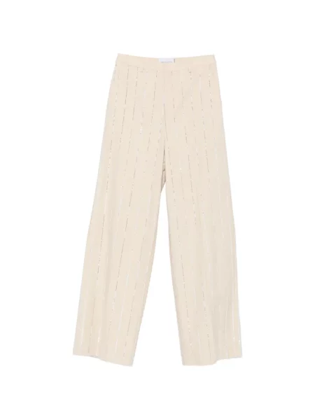 Pantaloni Isabelle Blanche cu paiete