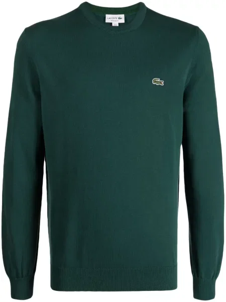Pulover Lacoste cu broderie verde