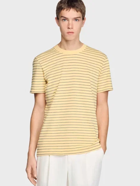 Футболка Sandro в полоску черная