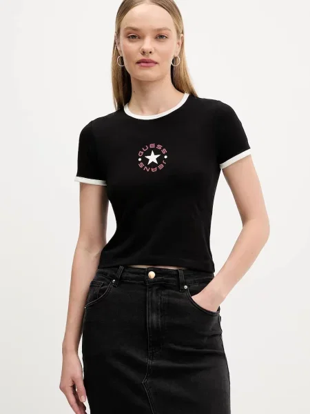 Tričko Guess Jeans černá
