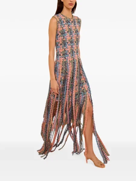 Rochie maxi Ulla Johnson cu franjuri tricotate roz