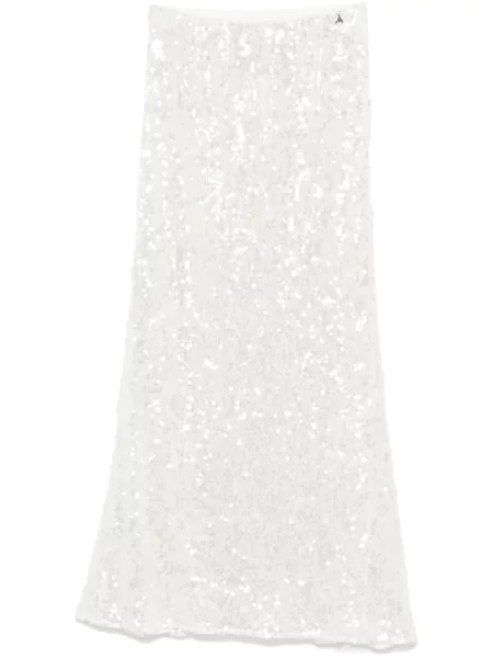 Fustă midi Patrizia Pepe din tul până la genunchi alb