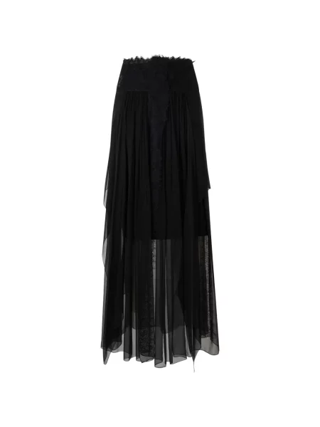 Fustă midi Alberta Ferretti din dantelă negru