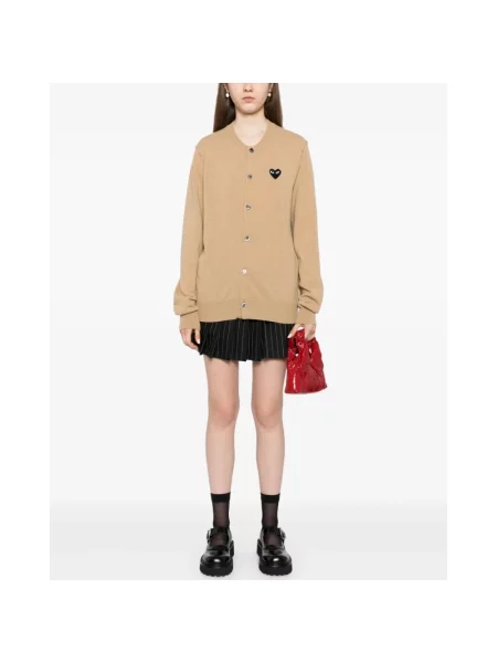 Kardigan Comme Des Garcons Play wełniany beżowy