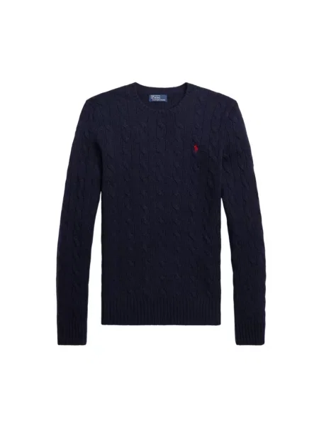 Sweter Polo Ralph Lauren z okrągłym dekoltem niebieski