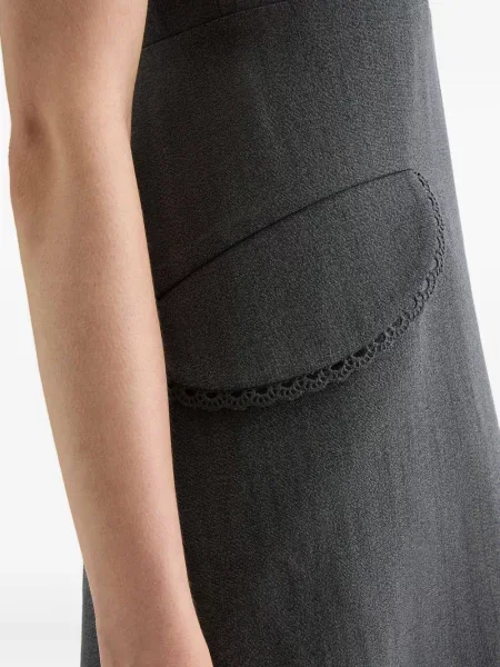 Rochie mini Jil Sander din dantelă de costum gri