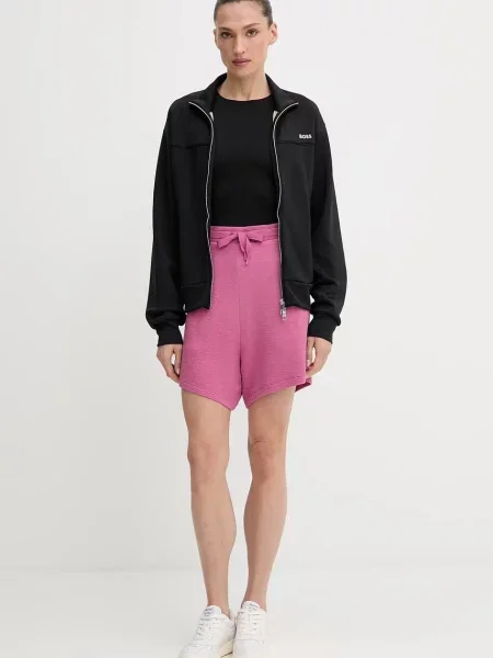 Шорти BOSS однотонна висока посадка фіолетовий