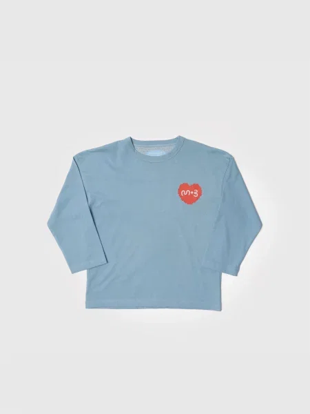 Maru + Bo Póló BASIC HEAVY-WEIGHT PIXEL HEART GRAPHIC T-SHIRT' kék