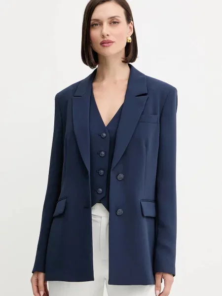 Сако Guess THEOLINE с едно копче с изчистен дизайн тъмносиньо