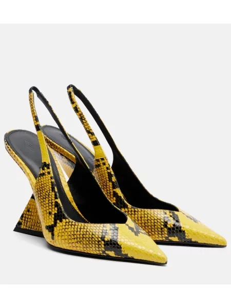 Pantofi cu toc The Attico din piele galben