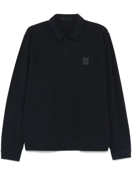 Tricou polo Stone Island cu strasuri albastru