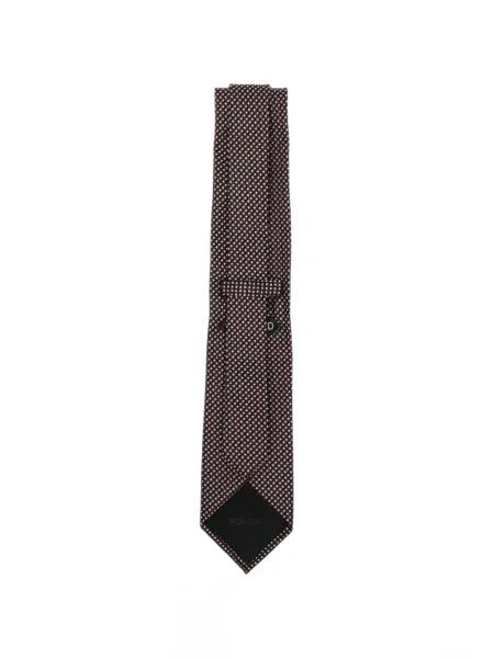 Cravată Tom Ford cu imprimeu geometric negru