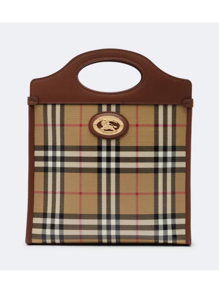 Top Burberry în carouri bej