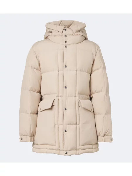 Geacă cu puf Moncler cu glugă bej