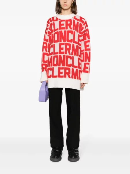 Vilnonis megztinis Moncler balta