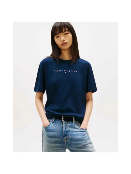 Koszulka Tommy Jeans RLX Color Linear z krótkim rękawem granatowy S niebieska