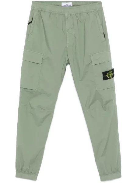 Pantaloni Stone Island cu strasuri verde
