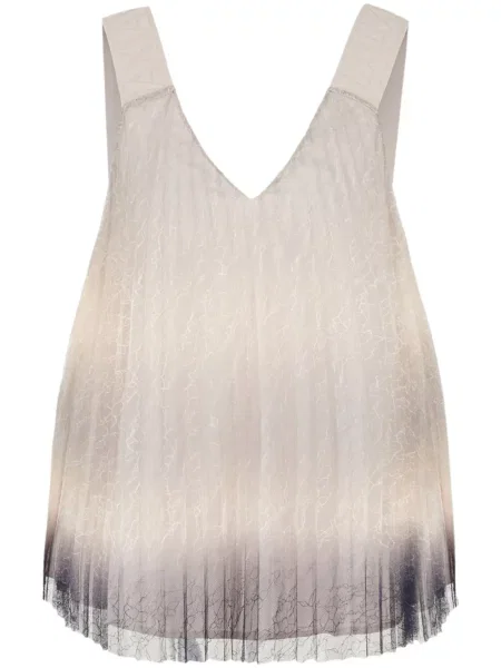 Bluză Armani Exchange cu gradient plisată din dantelă