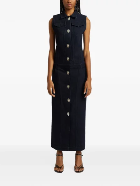 Rochie din denim Christopher Esber albastru