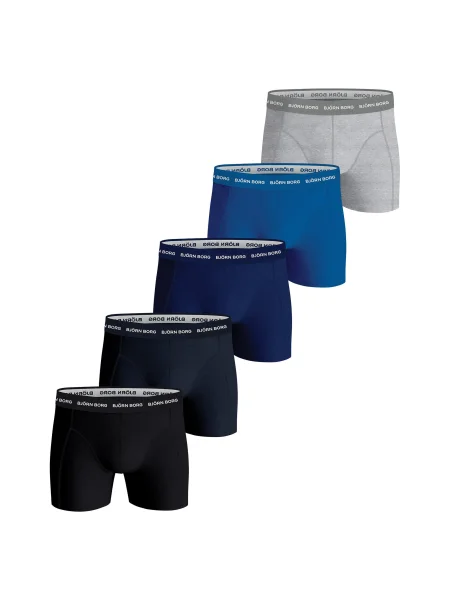 BJÖRN BORG Boxerky námořnická modř / světlemodrá / šedý melír černá