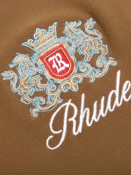 Pantaloni Rhude cu broderie maro