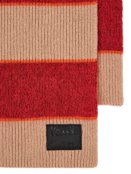 Fular Paul Smith cu dungi de mohair roz