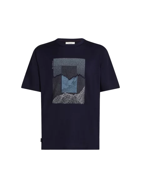 ICEBREAKER Tricou funcțional Tech Lite bleumarin / albastru fumuriu / albastru deschis alb