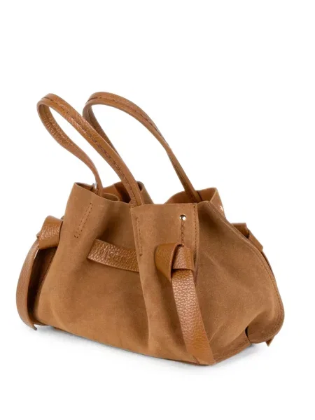Geantă shopper Visona` din piele de căprioară maro