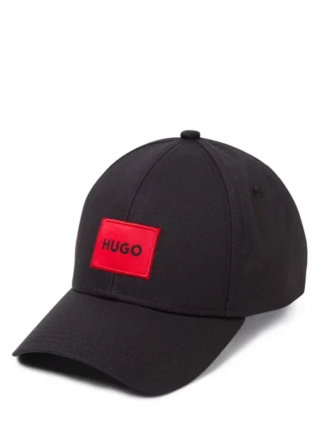 Czapka z daszkiem i naszywką z logo Hugo czarna