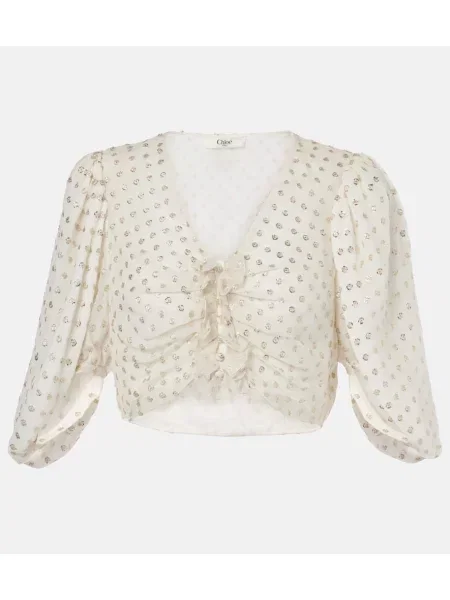 Cropp top Chloé de mătase bej