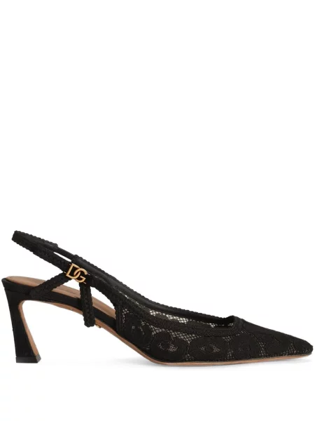 Pantofi cu toc Dolce & Gabbana din dantelă negru
