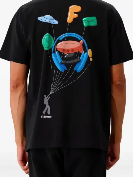 Tricou Flâneur cu imagine negru
