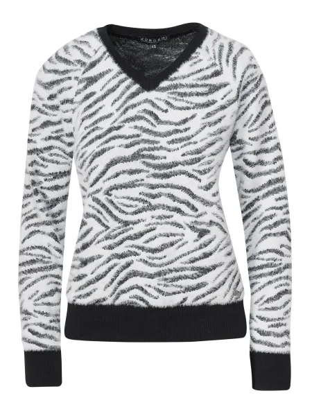 KOROSHI Pulover negru / murdar alb