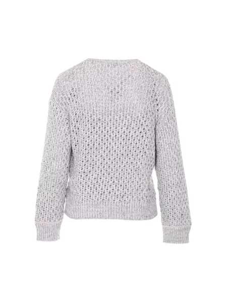 Sweter Fabiana Filippi z dekoltem w serek szary
